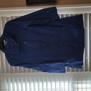 VINTAGE Blue and White Striped Zip Up Renfrew Collection Jacket